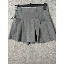 Zara Girls 11-12 Box Pleat Skirt with bows interior shorts Gray