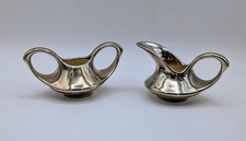 Set Zucchero Creamer Vintage Pearl China Platinum Rose MCM Atomic USA