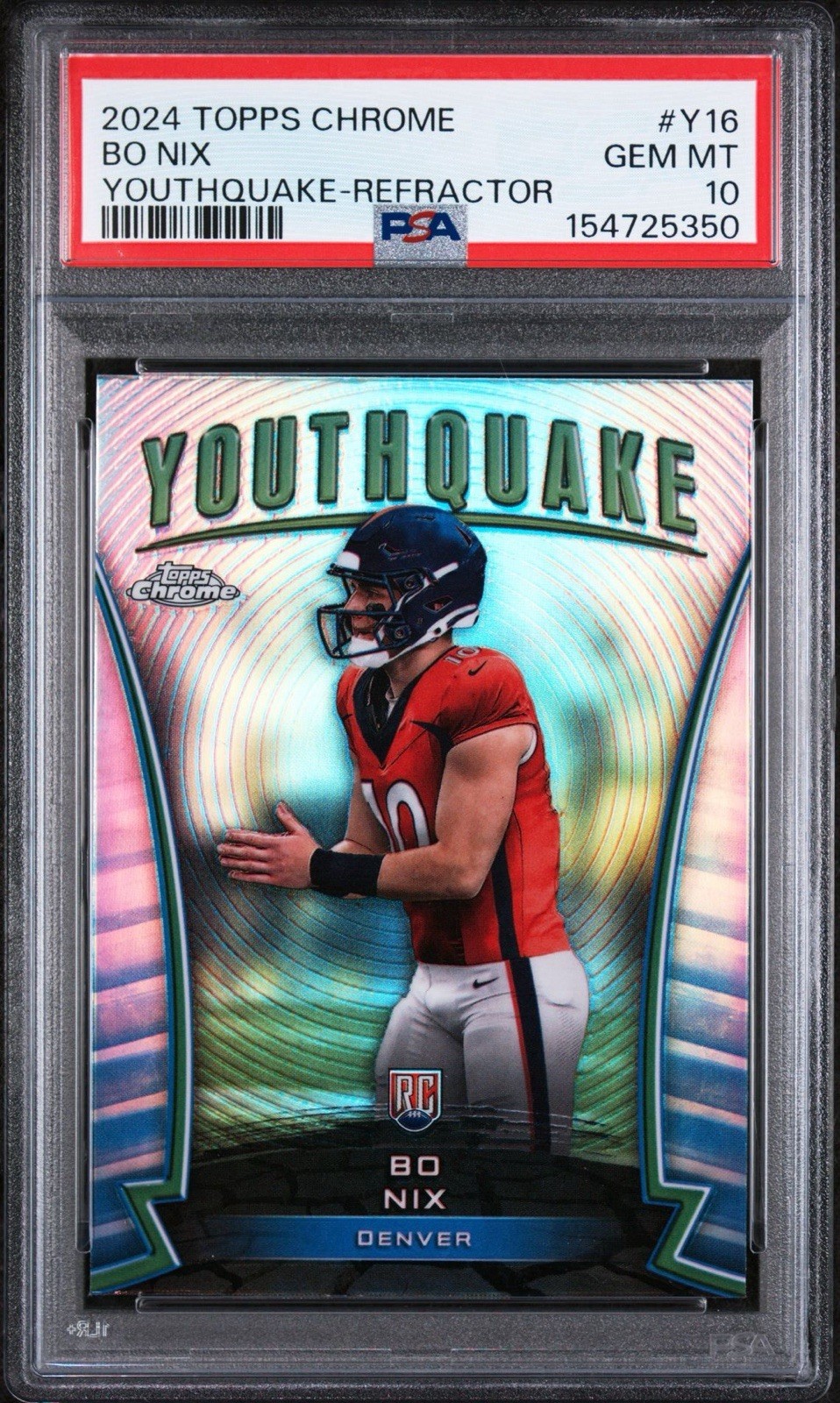 Bo Nix Topps Chrome Youthquake #Y16 Refractor