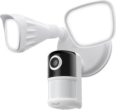 2K Wired Floodlight Camera Outdoor, 2600 Lumens with Night Vision Motion Sensor
