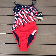 TYR Durafast Youth Girl Alliance Cutoutfit Multicolor 1 Piece Swimsuit SZ 26 New