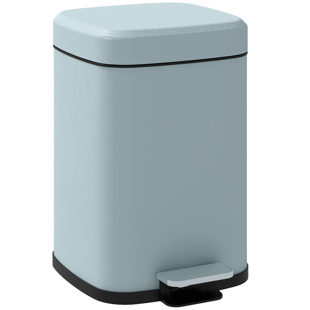 HOMCOM 12L Kitchen Pedal Bin Metal Rubbish Bin with Soft-close Lid - Light Green