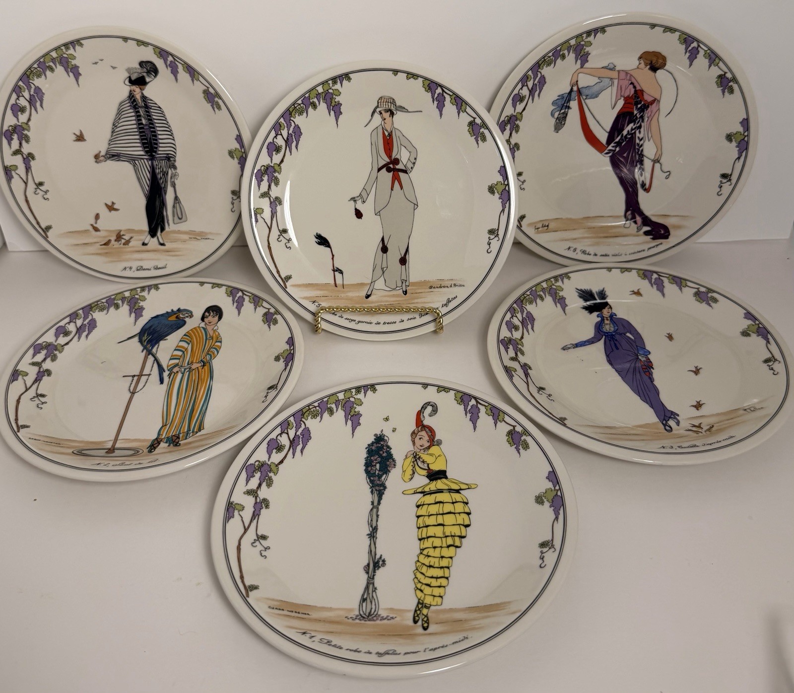Villeroy & Boch Design 1900 Art Deco Fashion Plates Set of 6 Luxembourg
