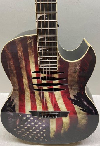  Dean Dave Mustaine Mako Glory Acoustic-Electric Guitar USA Flag Graphic