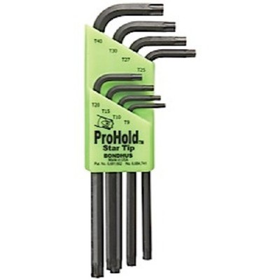 Bondhus 71834 - Set 8 ProHold Torx  L-Wrenches T9-T40 - 1EA