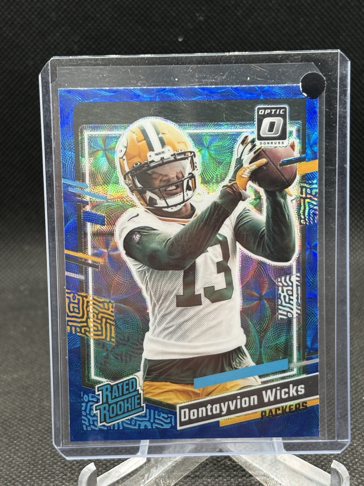 Dontayvion Wicks Panini Donruss #333 Optic Preview-Blue Scope
