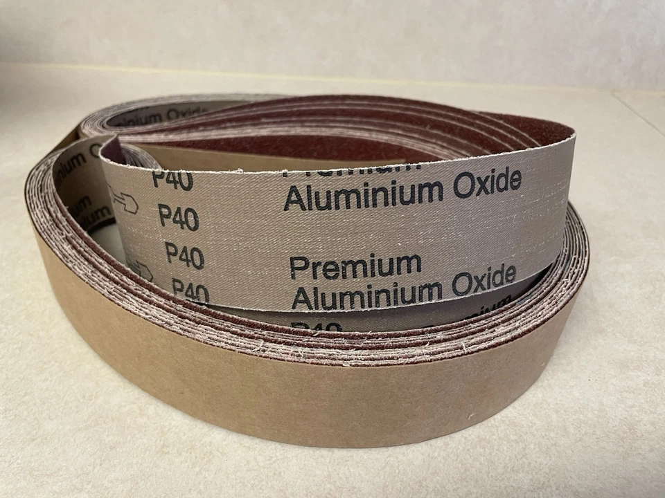 Paquete de 10 correas de lijado abrasivas VSM 2" X 60" 40 granos óxido de aluminio KK752X Foto 2 de 4