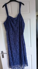 Navy Blue Lace Dress Size 4XL Sleeveless Occasion Evening Dress