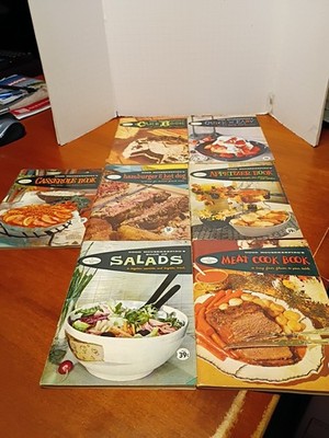 1958 Good Housekeeping 7  Cookbooks Cake Salad Casserole Meat Appetizer Quick 