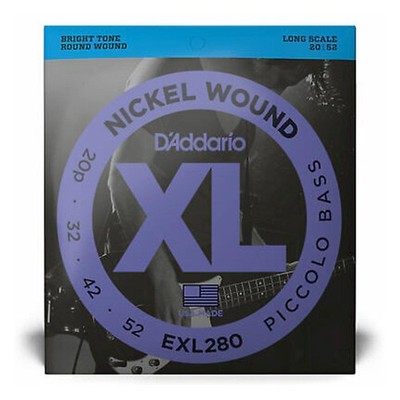 Used D'Addario EXL 280 Piccolo Long Scale Bass Strings, 20-52