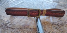 Frye Size 32 Red Brown Braided Leather Belt Size 32w