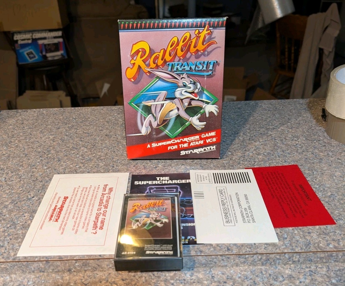Atari 2600 Starpath Rabbit Transit In Box  Supercharger Arcadia Tested 