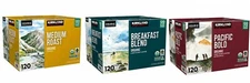 Kirkland Keurig Coffee Breakfast Blend Light Pacific Bold Dark Medium 120 K Cups