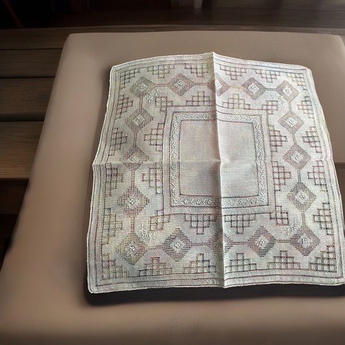 Appenzell Embroidery Floral Linen Hanky Wedding Extensive Handwork Antique Swiss