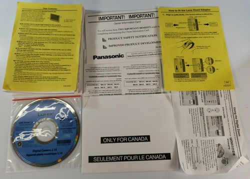 Owners Manual for Panasonic DMC-FZ5PP FZ4PP Software, And All Original Paperwork - Picture 2 of 3