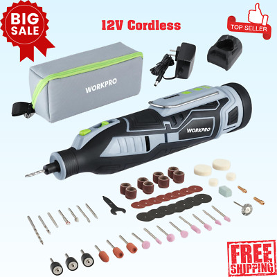 WORKPRO 12V Cordless Rotary Tool Kit 7500-32000 RPM 114 Easy Change Accessories