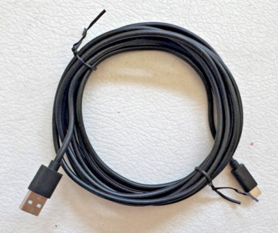 Unbraided USB-A To USB-C Fast Charger 70W Charging Data Sync Cable Black 10'