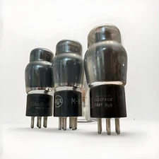 3 NOS type 42 Power Output Audio Tubes Gray Chrome ST Bottles Matched Pair + 1