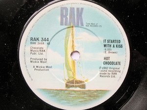 Hot Chocolate It Started With A Kiss 7" Rak RAK344 EX/EX ...