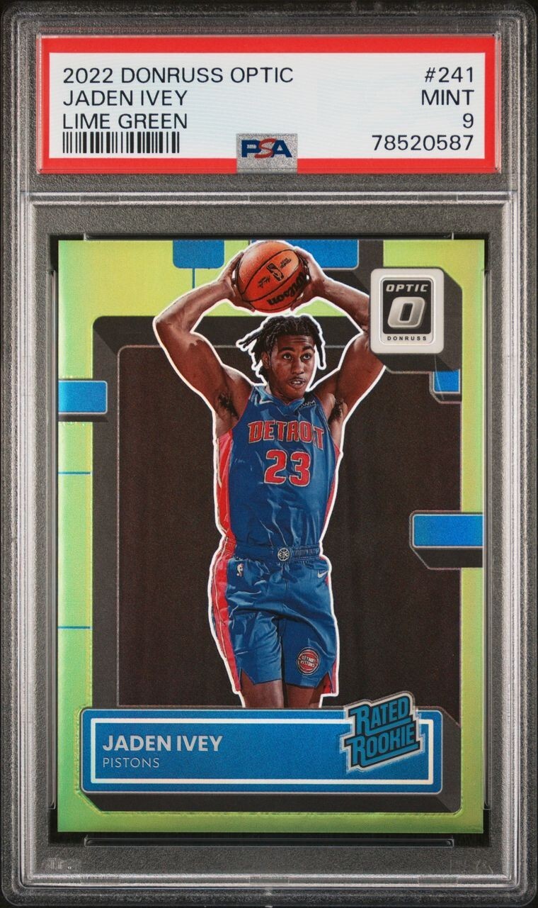 2022 Donruss Optic #241 Jaden Ivey /149 Lime Green PSA 9 MINT