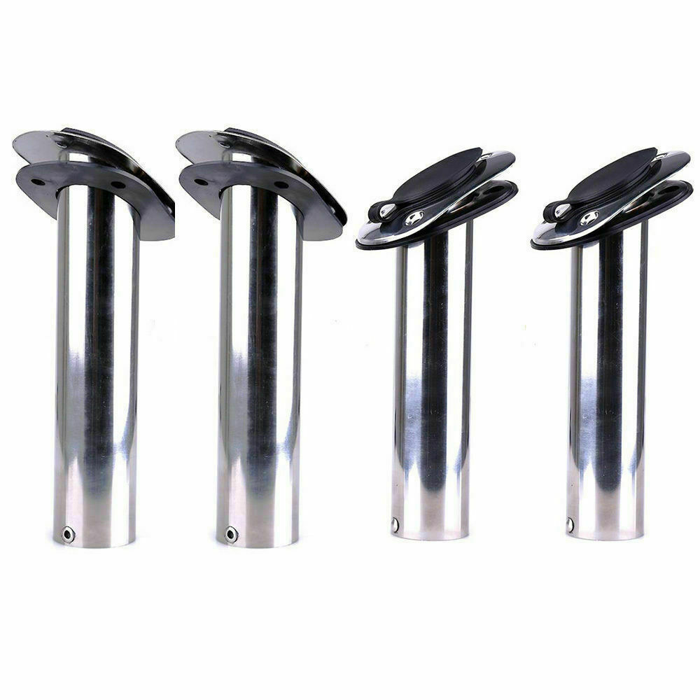 4PCS Stainless Steel 30 Degree Boat Fishing Rod Holder With PVC