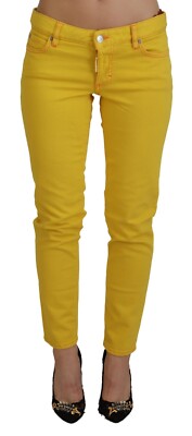 Jennifer Jeans Gelb Baumwolle Low Waist Cropped Denim IT38/US4/XS 530USD