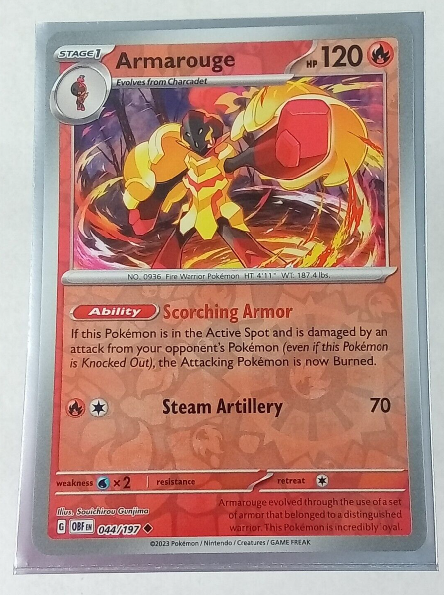 Armarouge 44/197 Obsidian Flames Reverse Holo Pokémon Card