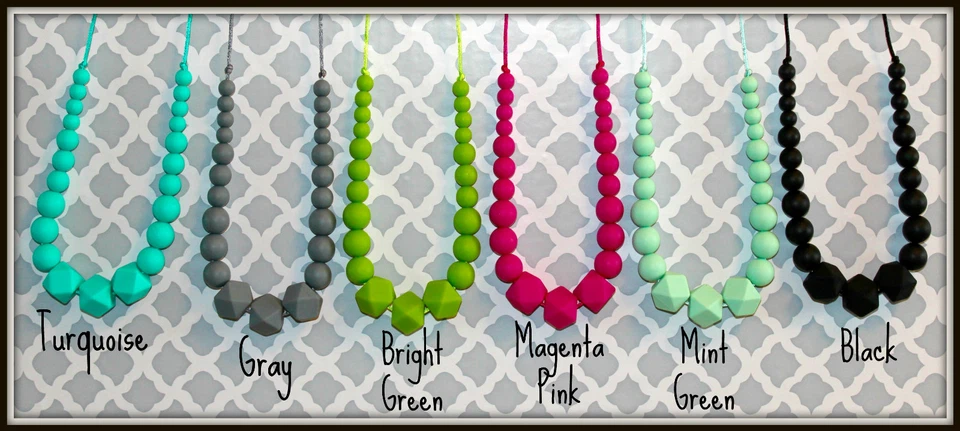 Collar de silicona para lactancia de dentición joyería para mamá regalo para baby shower Foto 2 de 2