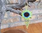 (Mexican) Native Maya Art Colorful 7" Flowers Handmade seed Beaded, Gift