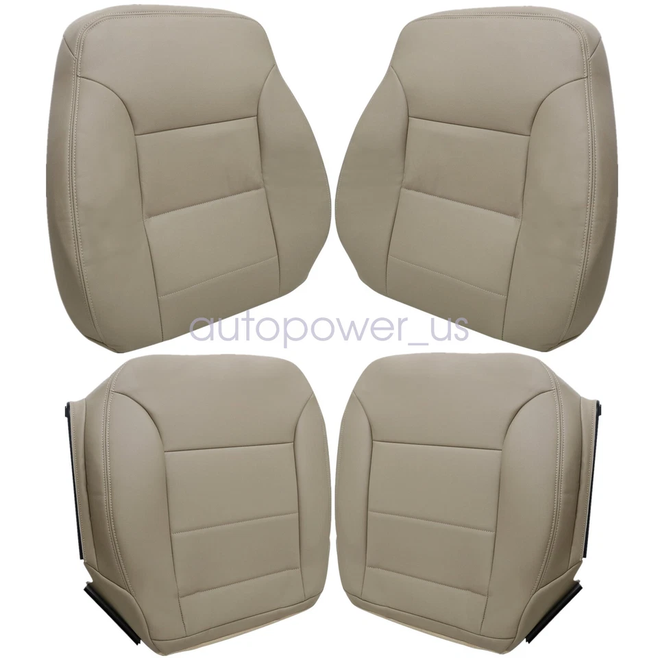For 2012 Benz ML350 ML500 Driver & Passenger Bottom & Top Leather Seat Cover Tan - Image 3 of 4