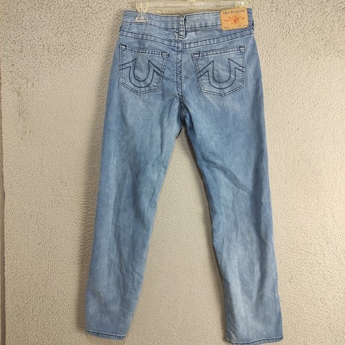 True Religion Jeans Youth 14 XL 28W 27L Blue GENO World Tour Straight Unisex - Picture 5 of 15