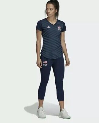 Adidas Womens United States USA Volleyball ALPHASKIN Leggings Sold
