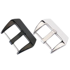 Stainless Steel Watch Buckle Clasp Silver Black 18mm 20mm 22mm 24mm 26mm