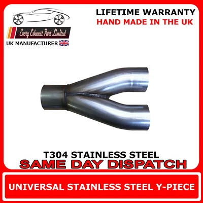 SMOOTHFLOW Universal T304 Stainless Steel Exhaust y-Piece Adapter 35mm - 76mm