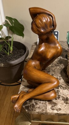 Vintage RS Raumschmuck Wood Nude Lady Figurine #1282 15  *W.Germany *MINT