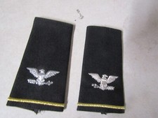 MILITARY PATCH SET OF 2 SHOULDER BOARDS US ARMY COLONEL MALE FOR DRESS BLUES