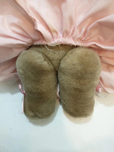 Vintage Bearly People 12" Movable Legs Teddy Bear Pink Lace Victorian Dress - Picture 7 of 19
