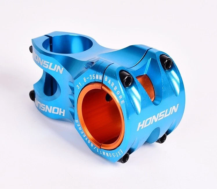 HONSUN Aluminum Bicycle Stems 28.6*31.8/35*50mm 0° MTB Road DH XC Bike Stem Blue - Image 4 of 4