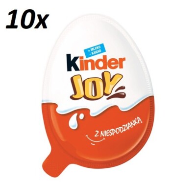 10 x Kinder JOY Surprise Egg, Milk and Milk-Cocoa with Surprise Toy, 20g (0.7oz)