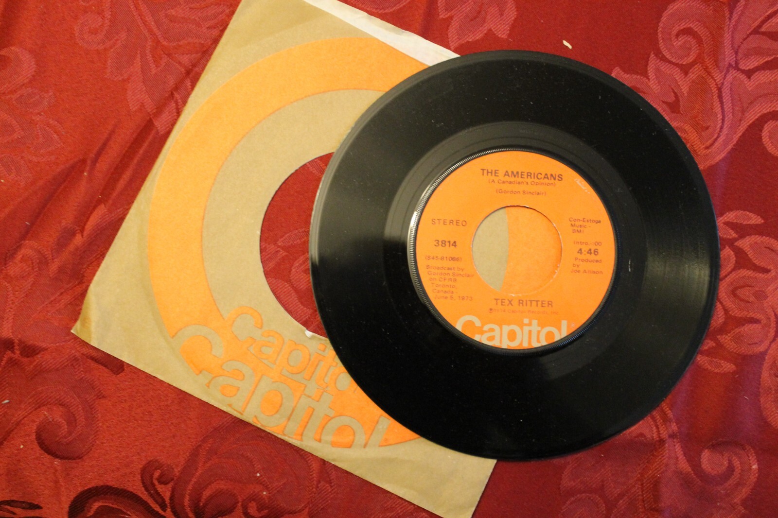 Tex Ritter ~ The Americans (A Canadian's Opinion) ~ 1974 Capitol 45 | eBay