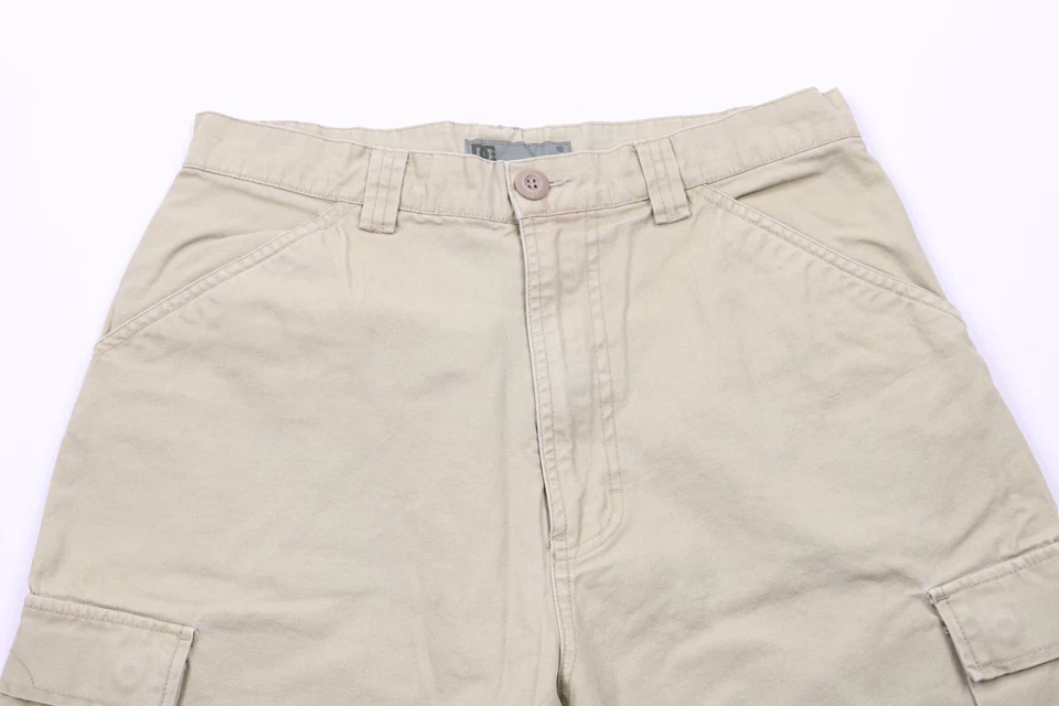 De colección DC Shoes Skateboarding Hombres 32 Desteñidos Sueltos Carga Pantalones Cortos Beige Algodón Foto 2 de 4