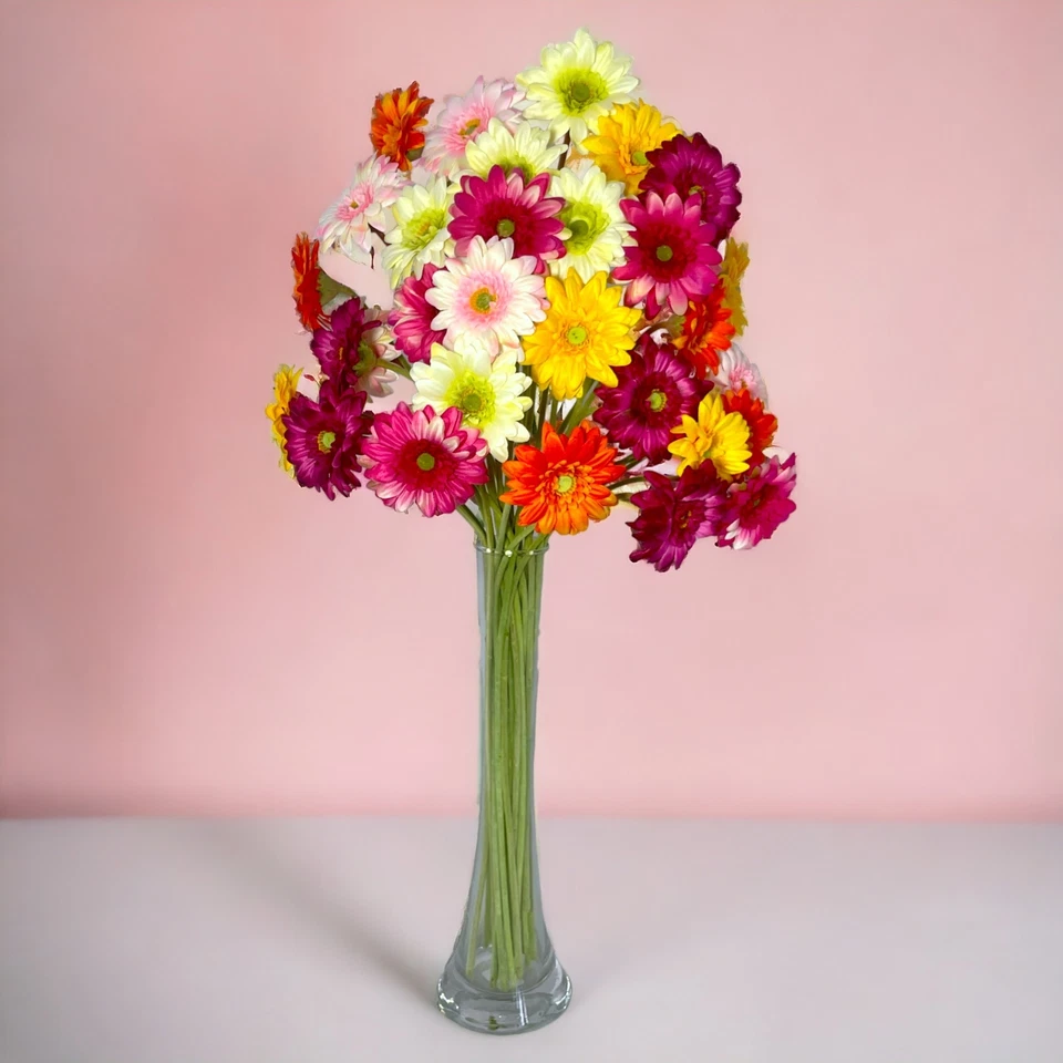 Künstlicher Gerbera-Strauß 47cm BUNT. Künstliche Blumen Kunstblume Blumenstrauß - Bild 3 von 4