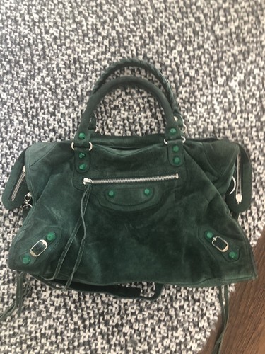 Balenciaga in pelle scamosciata verde Borsa Citi | eBay