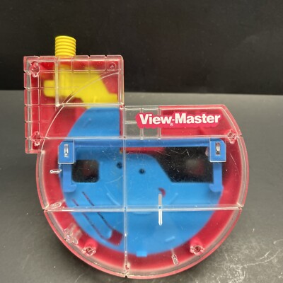 Vintage Tyco VIEWMASTER 3D Viewer Red Blue Clear & Yellow Push Button