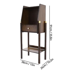 3-Tier Bamboo Display Rack Bookshelf Case w/ Drawer Freestanding Shelf 60kg