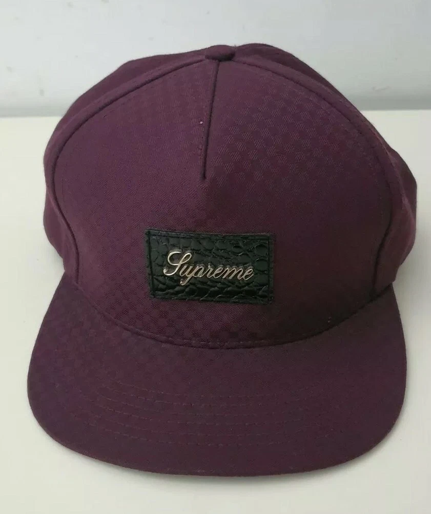 FW12 Supreme Starter Croc Patch 5 panel hat cap crocodile leather checkered 2012