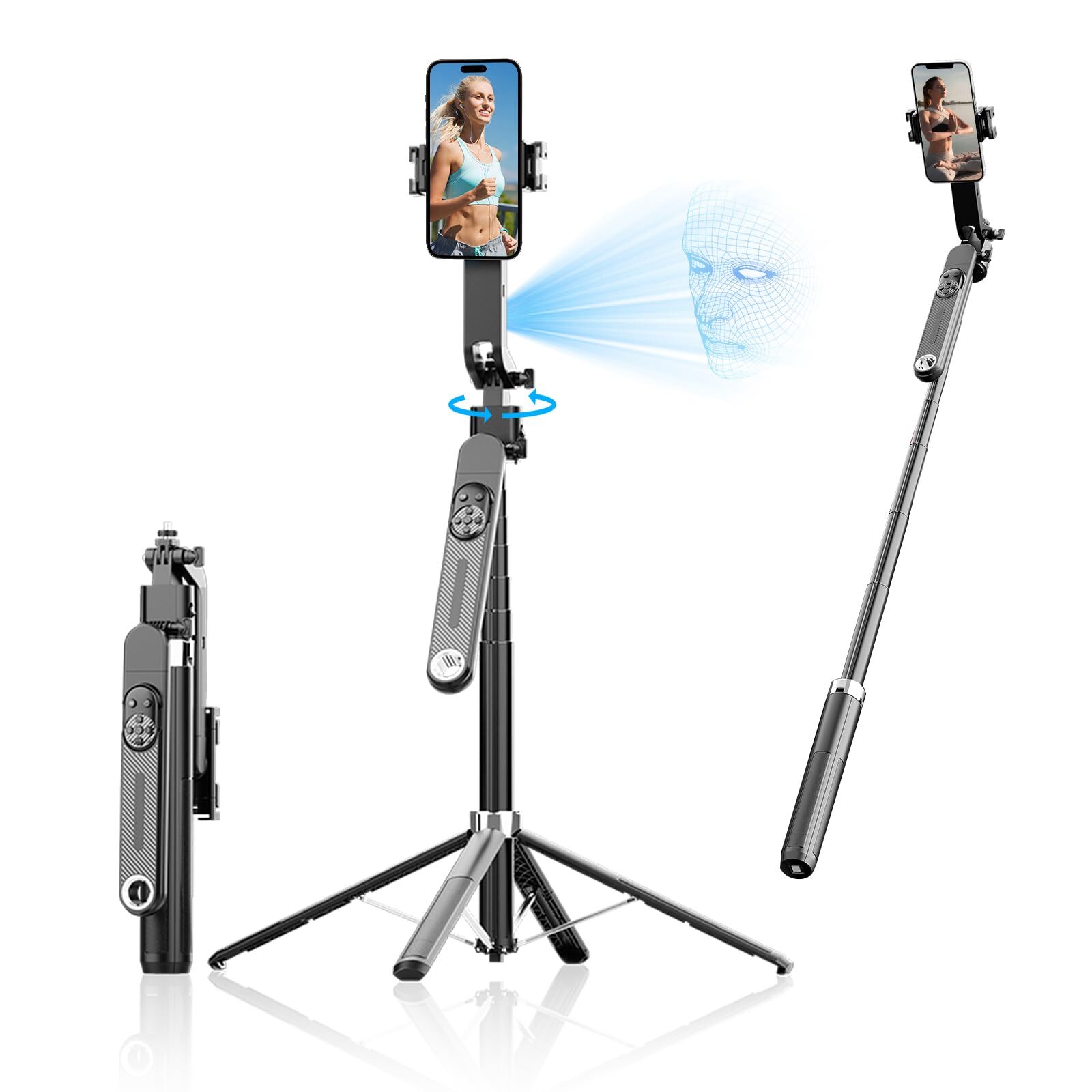 71'' Extendable Auto Face Tracking Tripod,360° Rotation Tripod Stand with Wir...