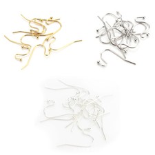 100 Pcs Fishhook Hook Earwire Earring Findings With Open Fancy Ball Loop US