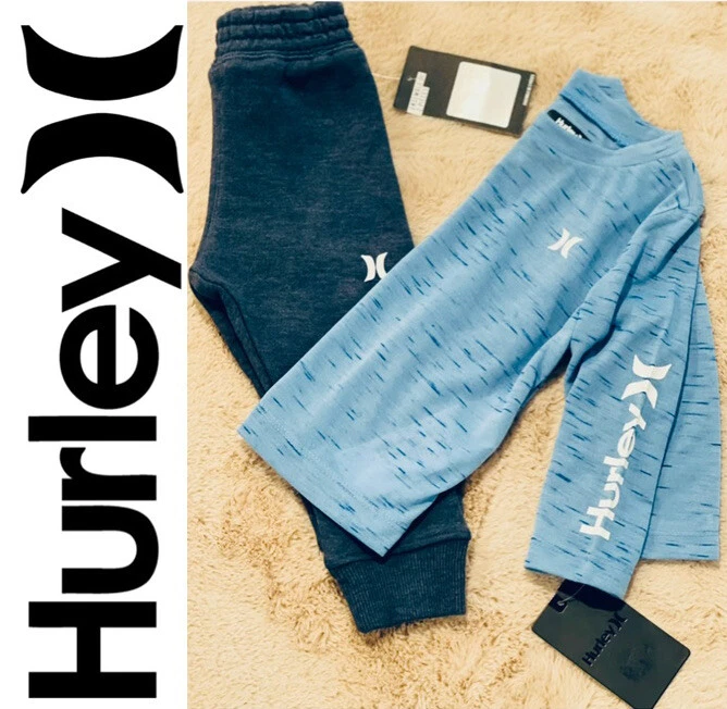 NUEVO CON ETIQUETAS HURLEY Juego de 2 piezas de manga larga y joggers para niños azul claro. Talla:12M. AHORA: $25 Foto 3 de 4