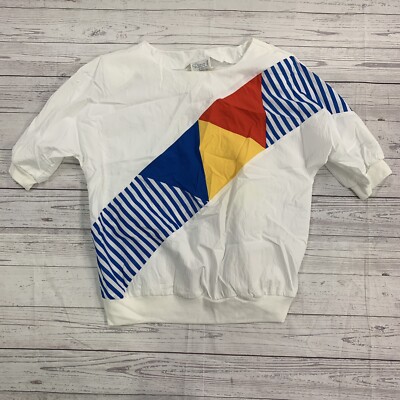 Vintage Reno II of California Half Sleeve White Blouse Shirt Women Size 16W